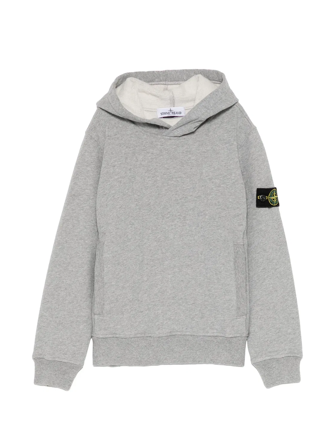 Худи с патчем-логотипом серого цвета Stone Island, серый