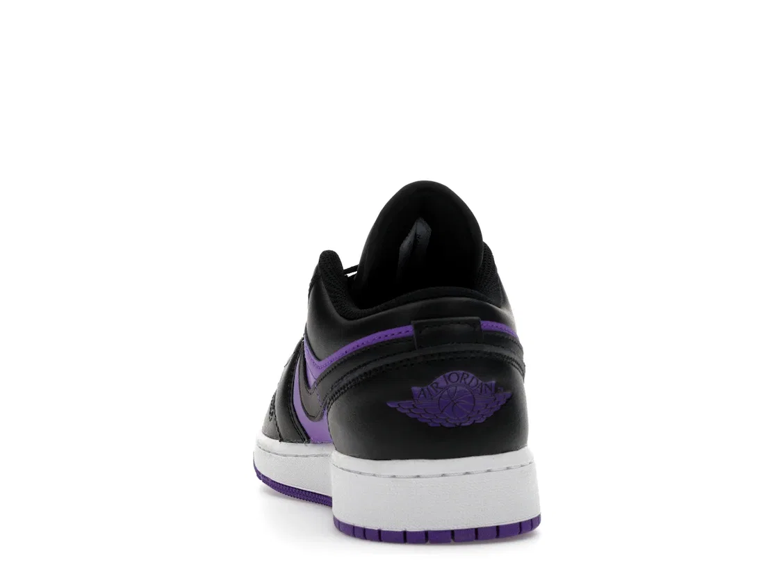 Детские кроссовки с замшевым верхом Jordan 1 Low, Purple Venom/Black/White — фото 4