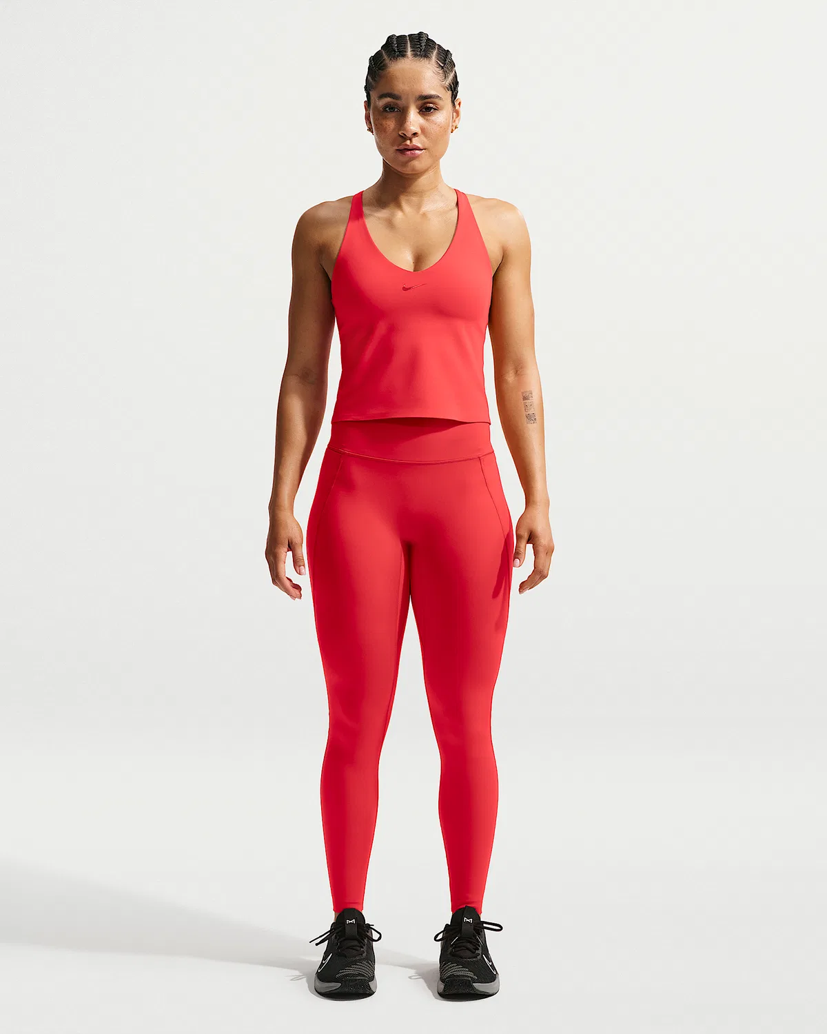 Женские леггинсы Nike Universa с высокой посадкой, без переднего шва, Light Crimson/University Red/University Red