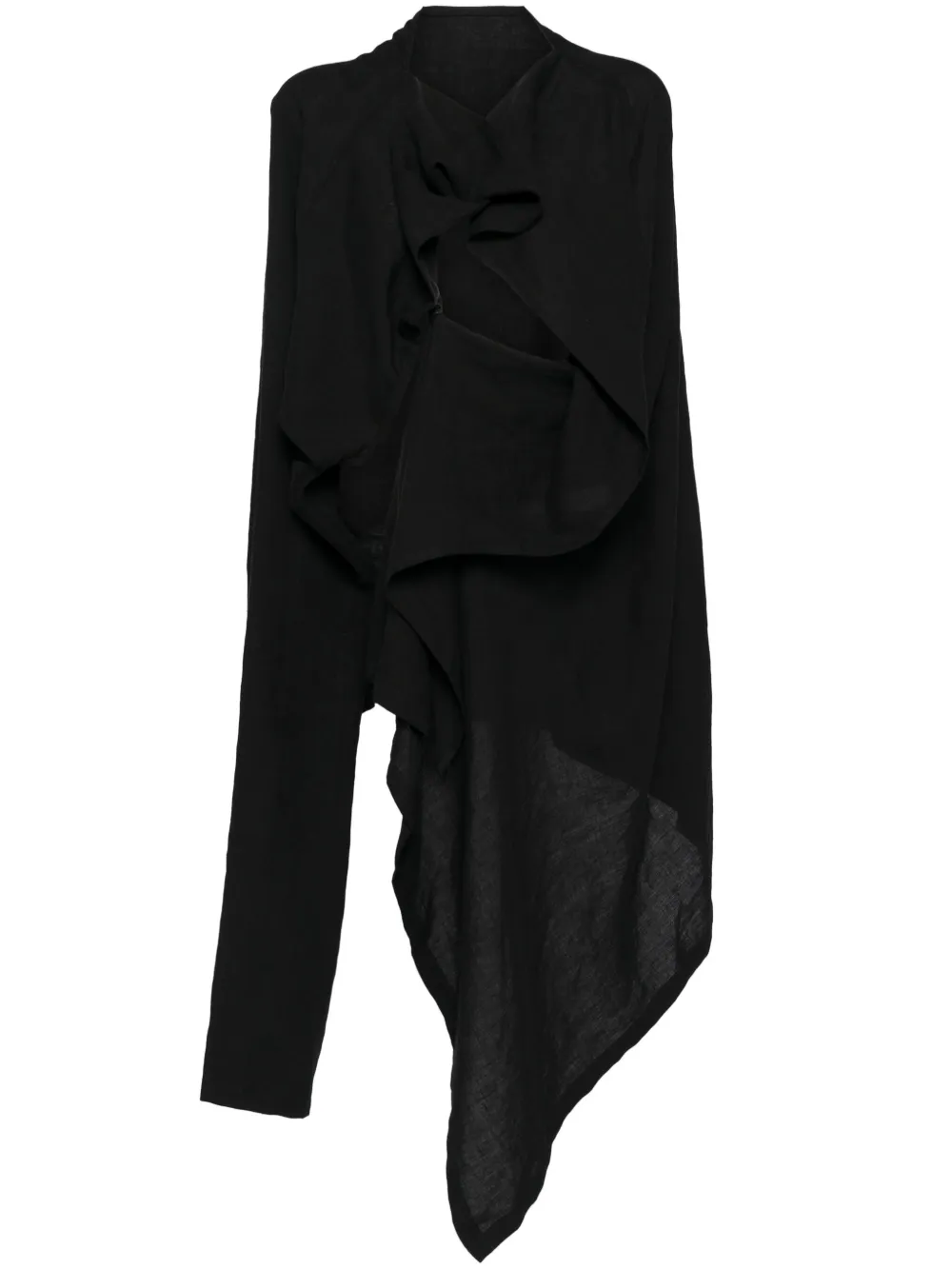 

Льняной жакет с драпировкой Yohji Yamamoto, черный