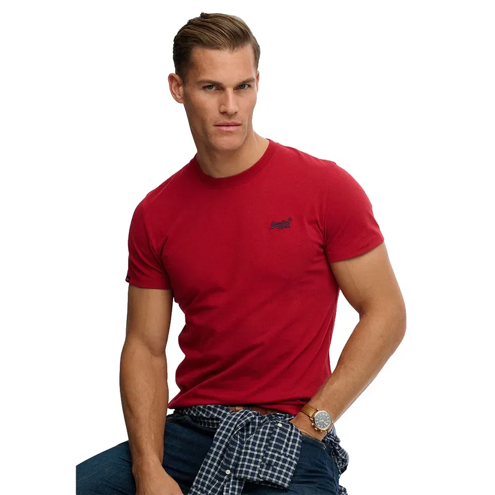 Мужская футболка с коротким рукавом Essential Logo Embroidered Superdry, Red — фото 2