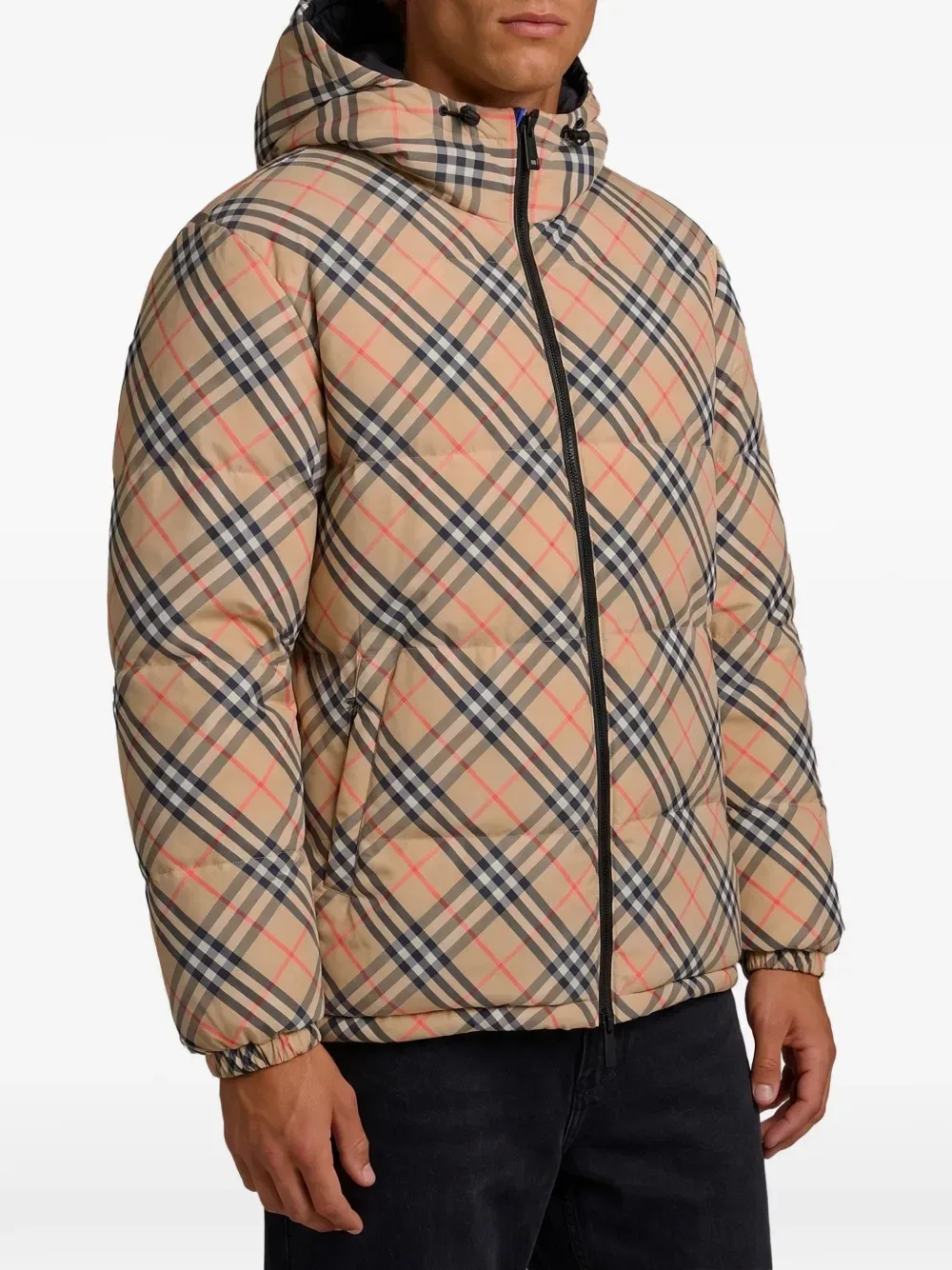 Двусторонняя пуховая куртка Snowdonia в клетку BURBERRY, бежевый — фото 2