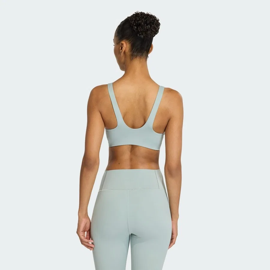 Спортивный бюстгальтер средней поддержки All Me Luxe Performance KA7286 adidas, Светло-зеленый — фото 2