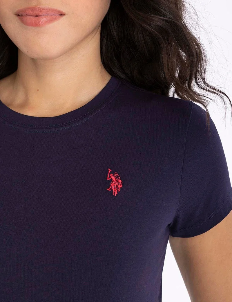 Женская футболка U.S. Polo Assn. Crew Neck, темно-синий — фото 3