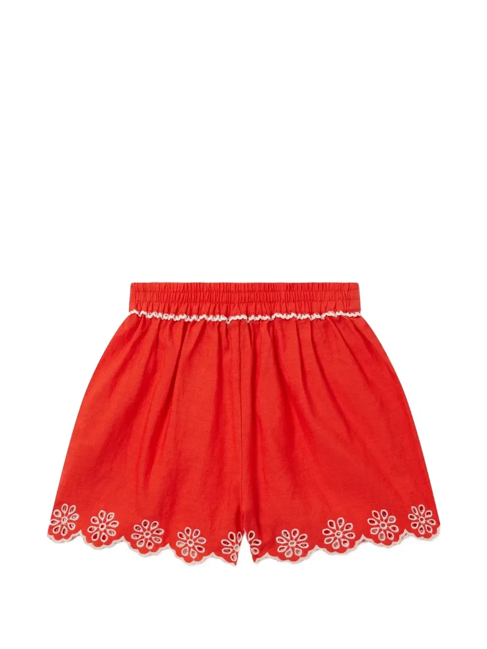 Шорты из шитья с фестончатым краем Stella McCartney Kids, красный — фото 2