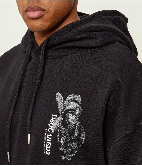 Мужская толстовка с капюшоном Relaxed Fit Dsquared2, черный — фото 4