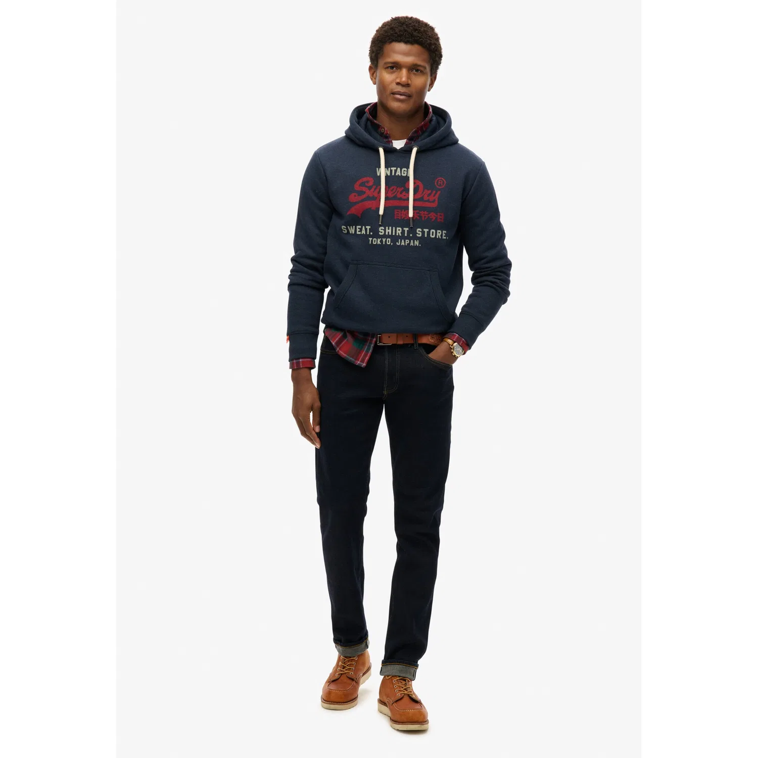 Мужской худи свободного кроя Superdry, Trench Navy — фото 4