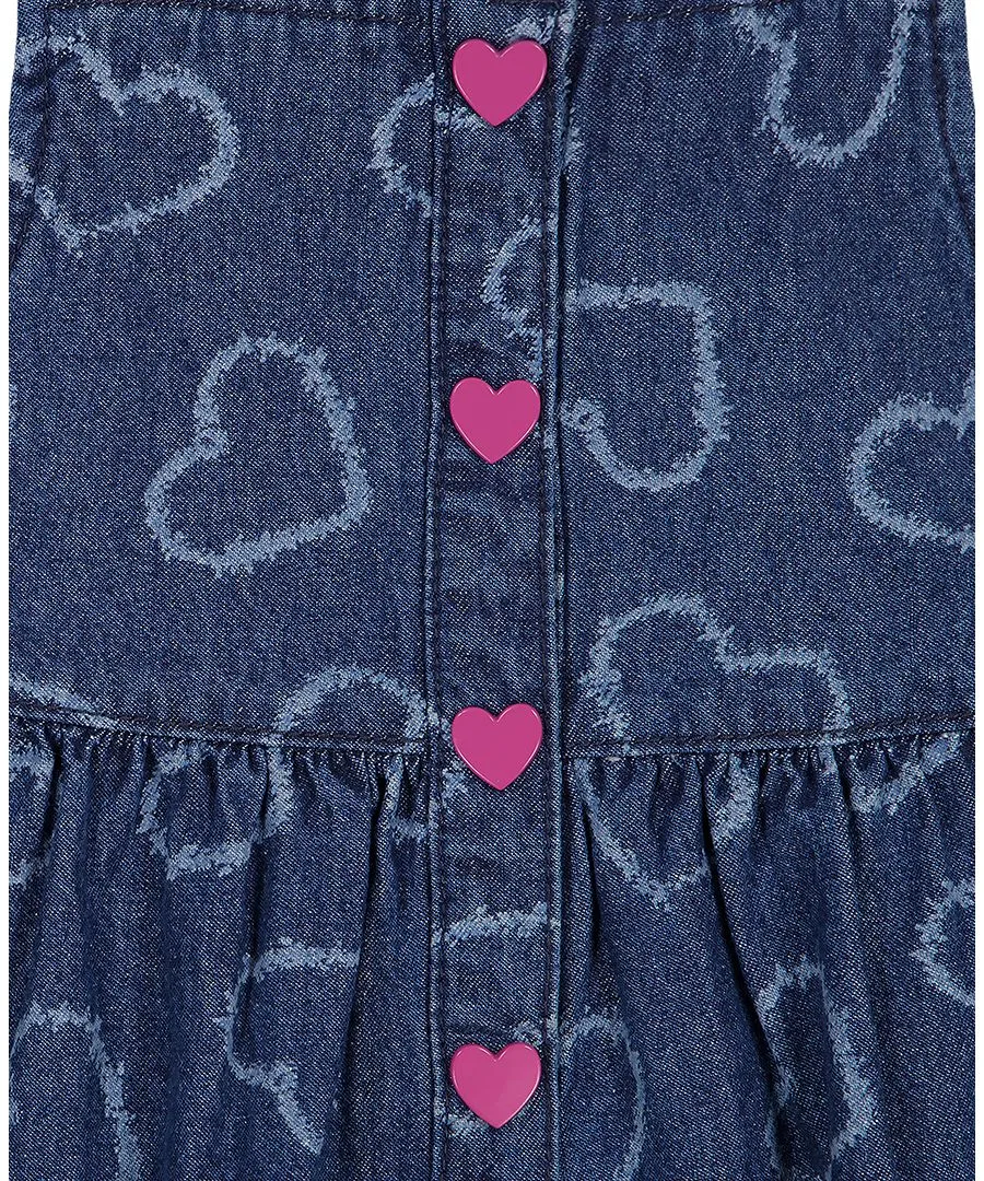 Комплект из футболки и джинсового платья-трапеции Kids Headquarters, Denim Pink — фото 4