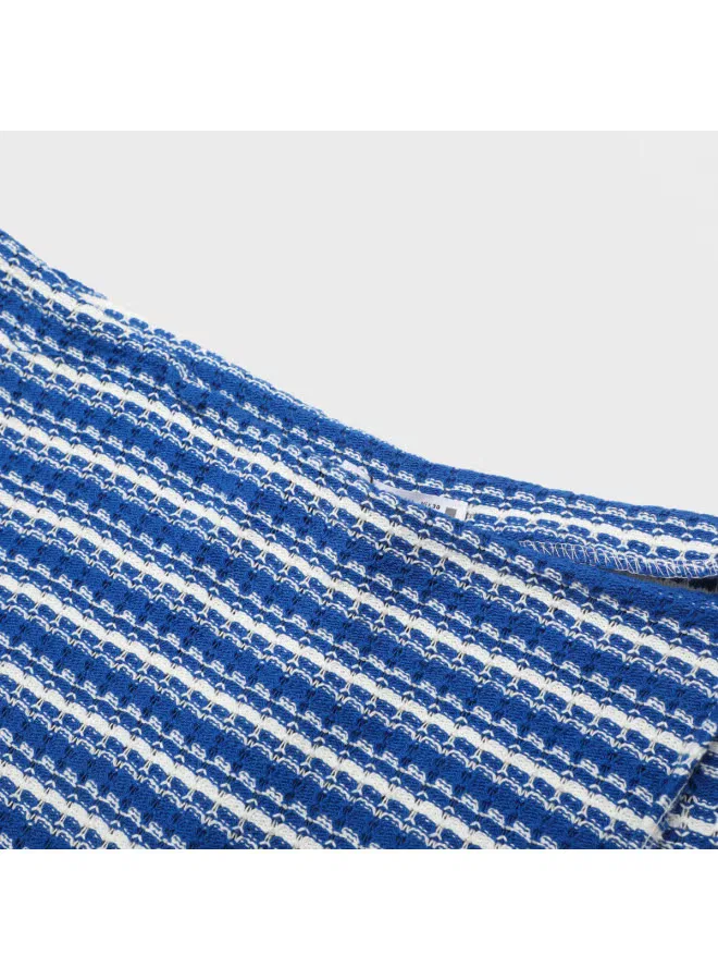 Шорты-юбка в полоску с цветными блоками Zara, синий — фото 4
