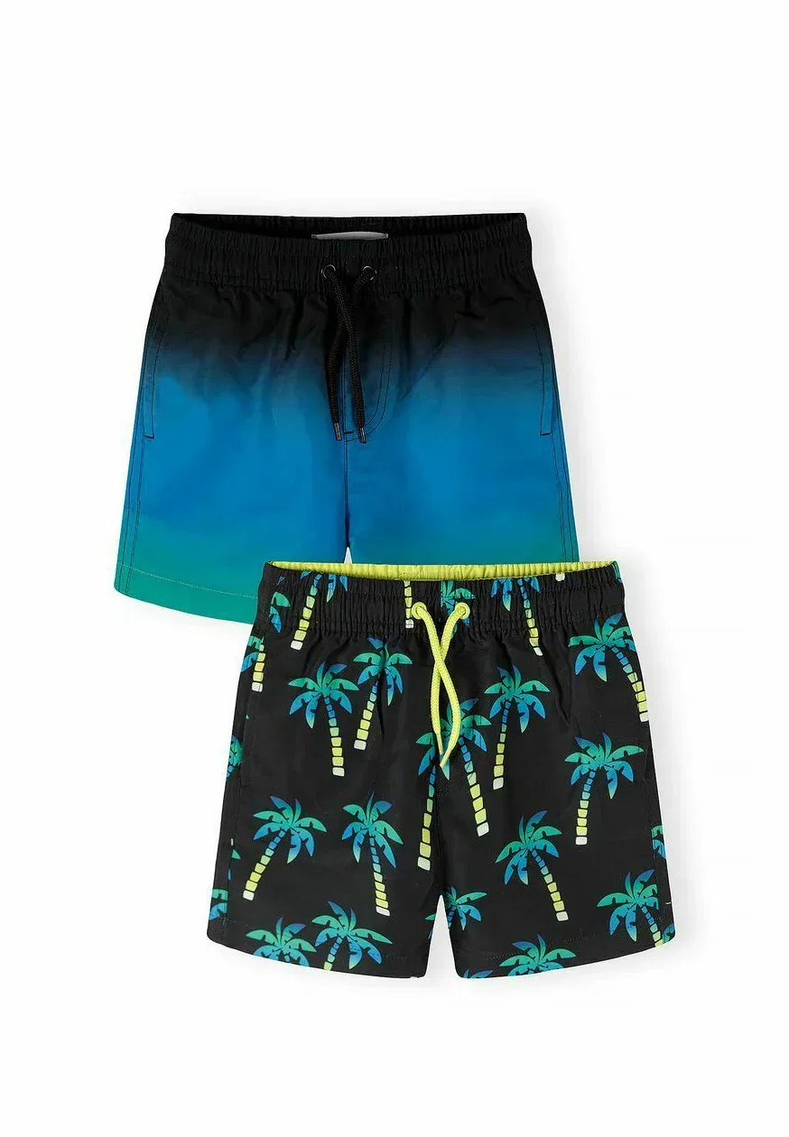 Комплект из 2 плавательных шорт с карманами Minoti, Black/Green