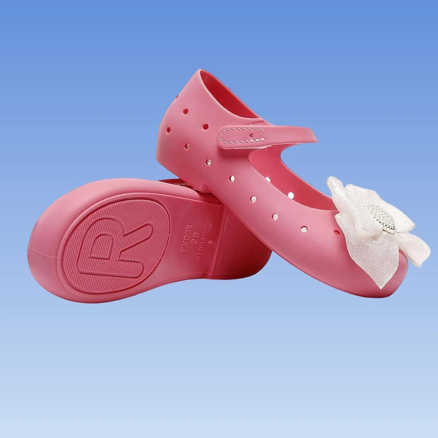 Детские балетки для девочек с ремешком 3D Flower Ctreela, Pink — фото 2