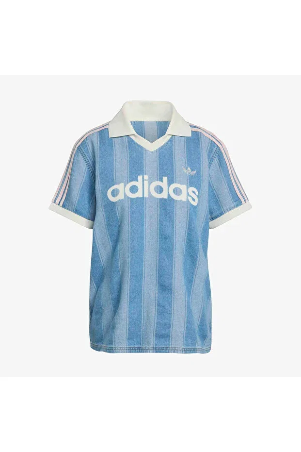 Женская футболка джинсовая с коротким рукавом Adidas, Blue — фото 4