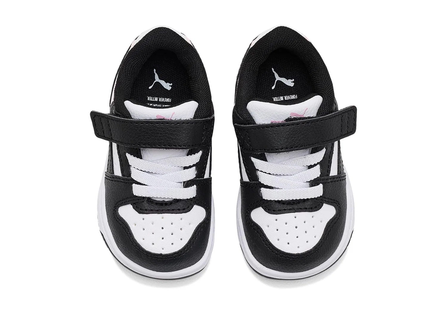 Детские кроссовки Rebound Slam Lo с альтернативной застежкой (для малышей) Puma Kids, PUMA White/PUMA Black/Pearl Pink — фото 3