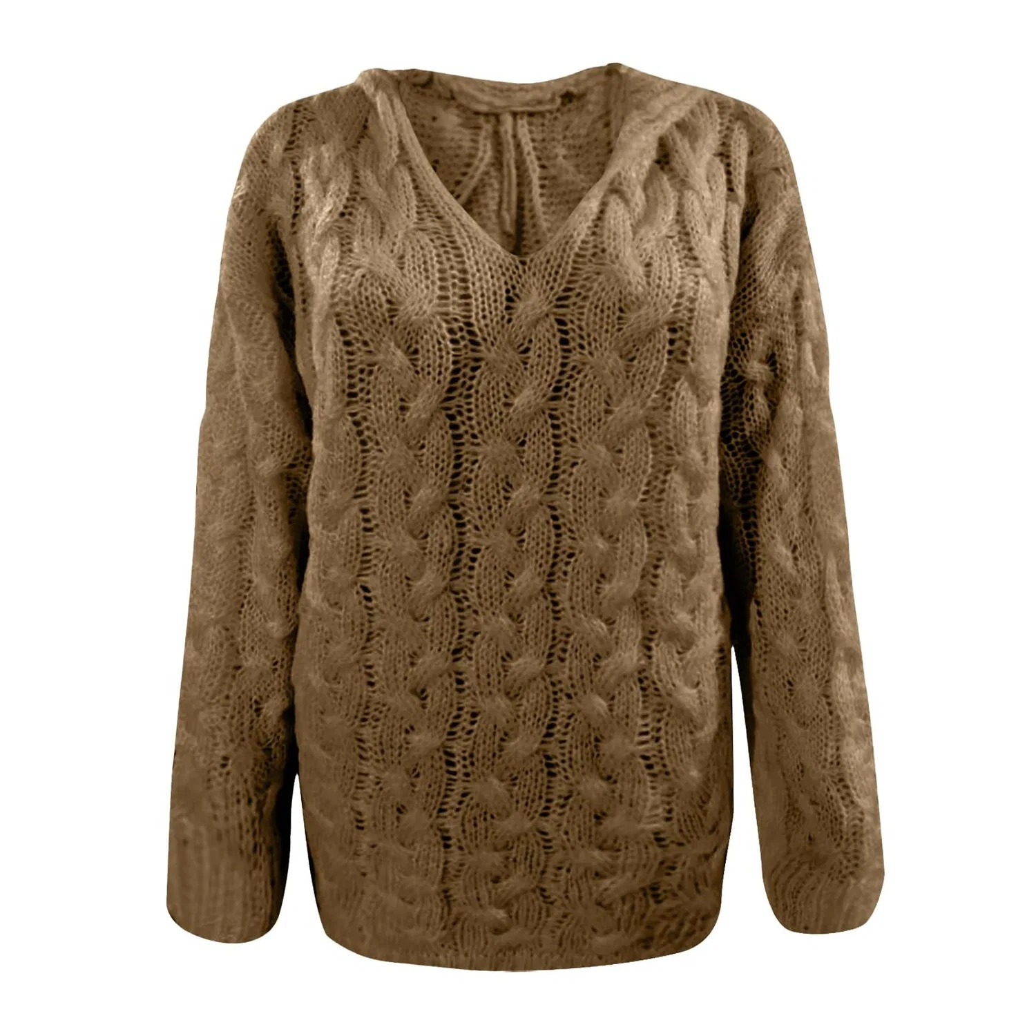 Женский свитер с V-образным вырезом Winter Warm Sweaters, Caff File — фото 4