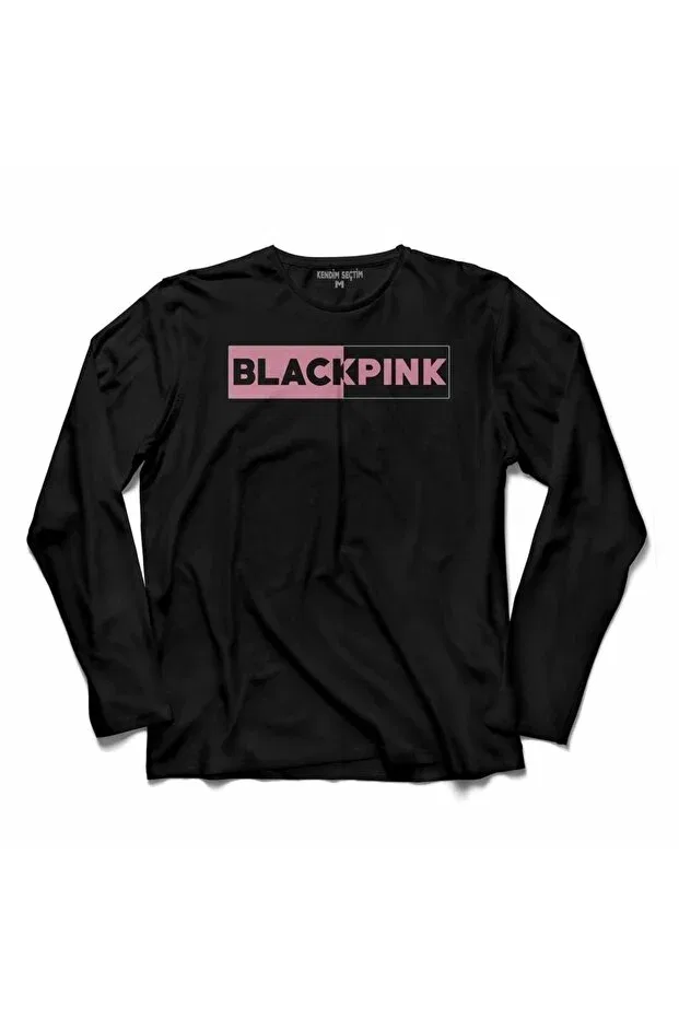 Детская футболка с принтом с длинным рукавом Kendim Seçtim, Black