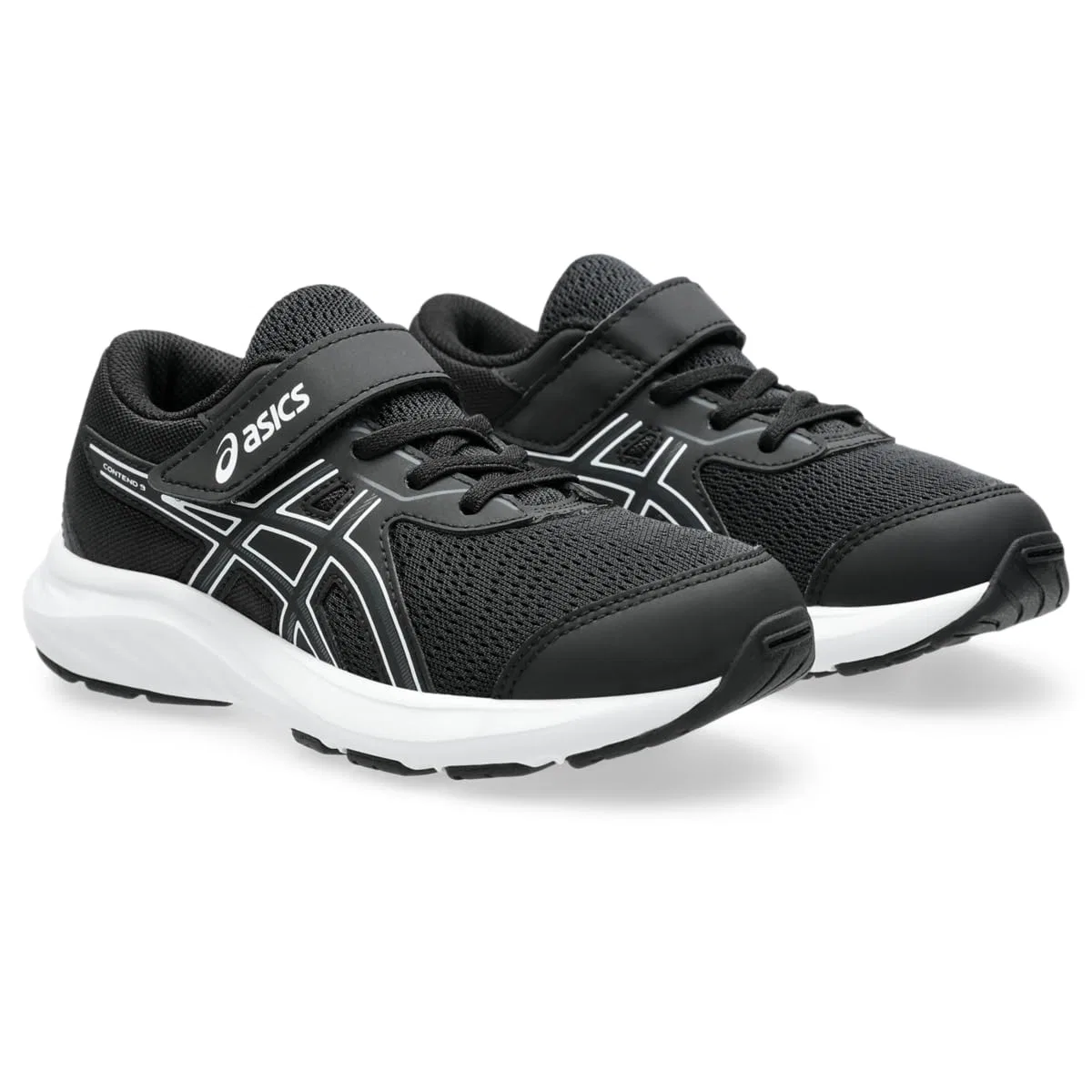 Детские кроссовки для мальчиков с принтом Contend 9°c ASICS, Black White — фото 2