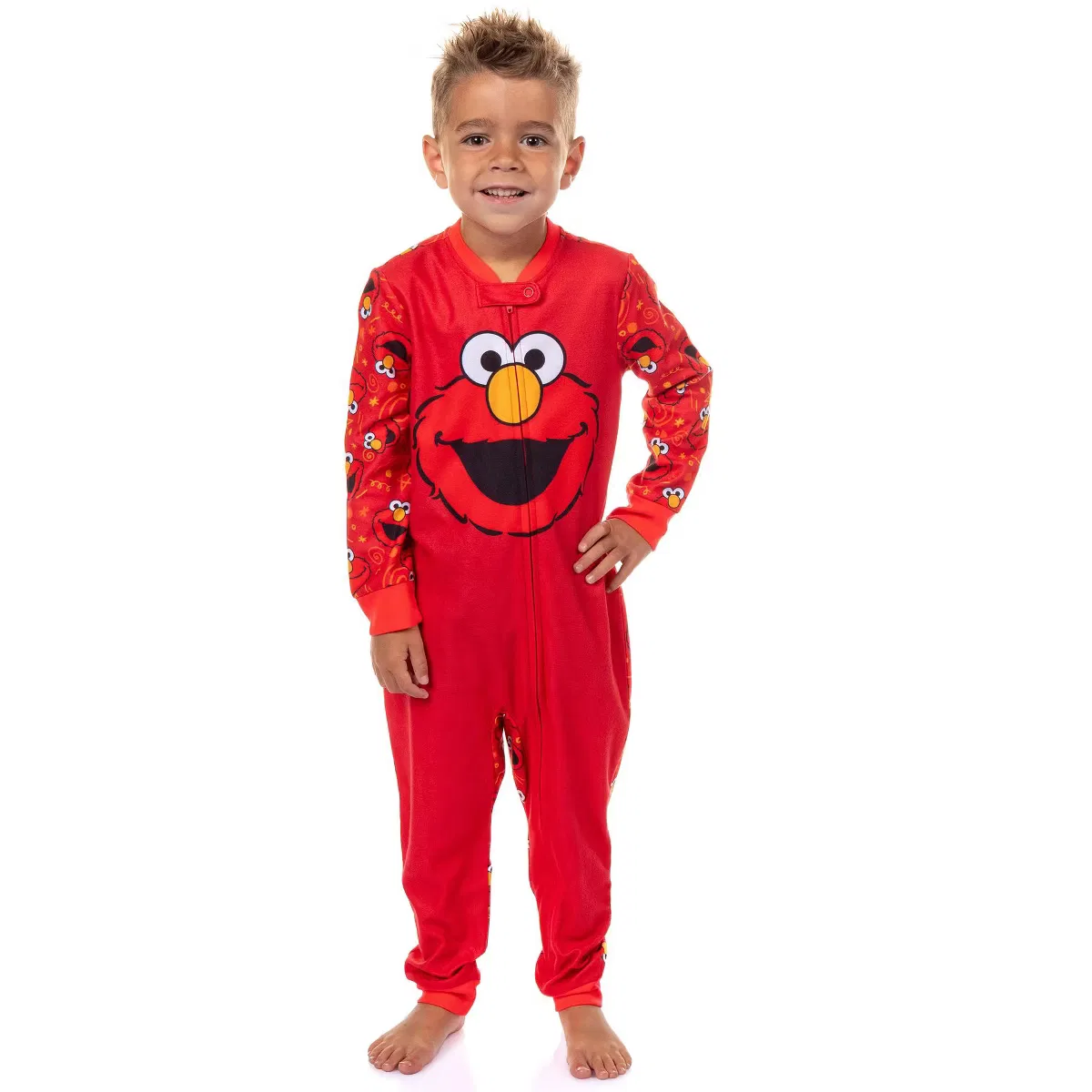 Пижама-комбинезон мягкая флисовая без стоп Sesame Street Elmo INTIMO, Red