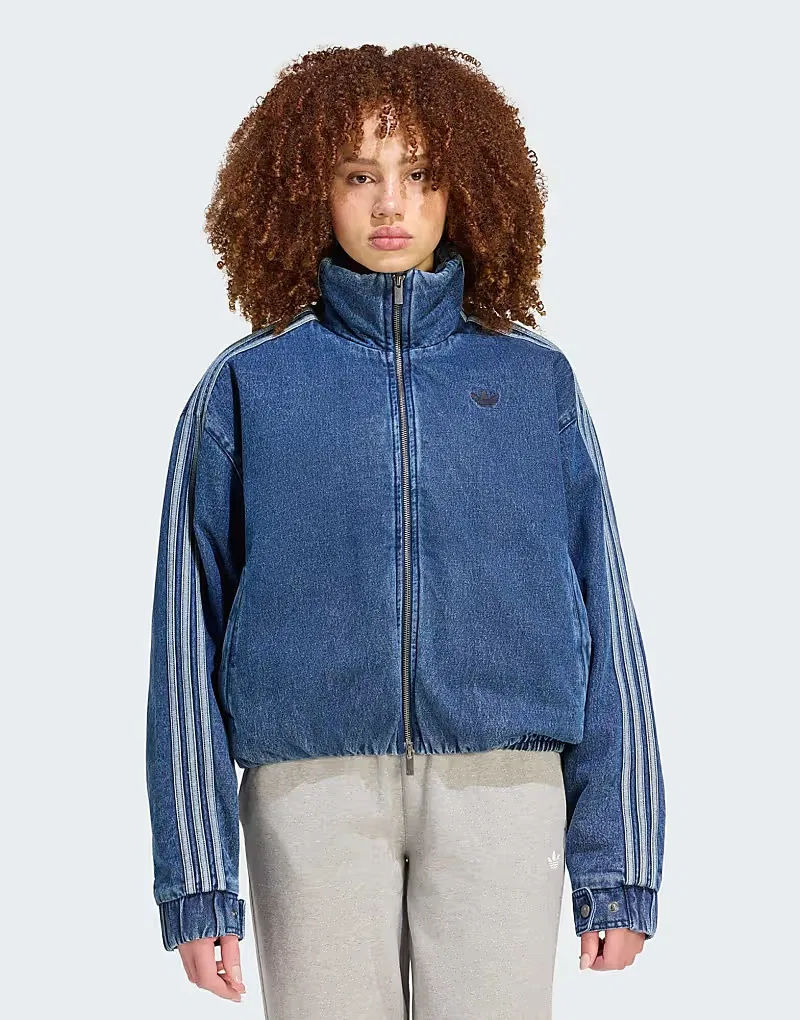 Куртка Adidas Originals Firebird из джинсовой ткани индиго