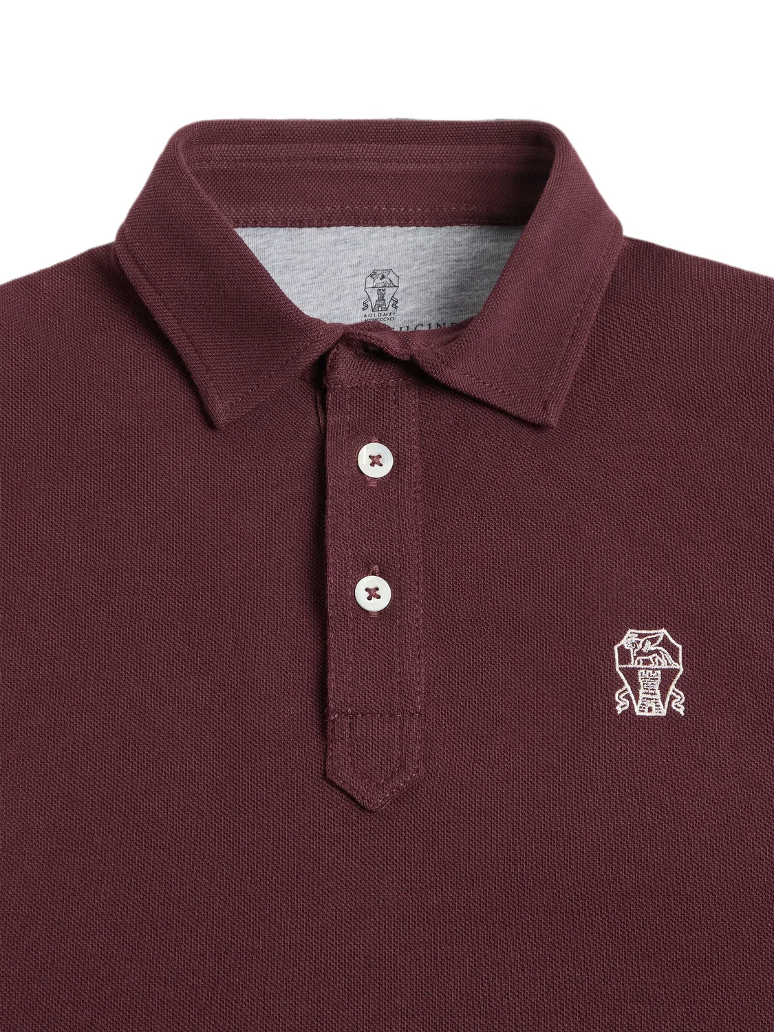 Рубашка поло с вышитым логотипом Brunello Cucinelli Kids, красный — фото 3