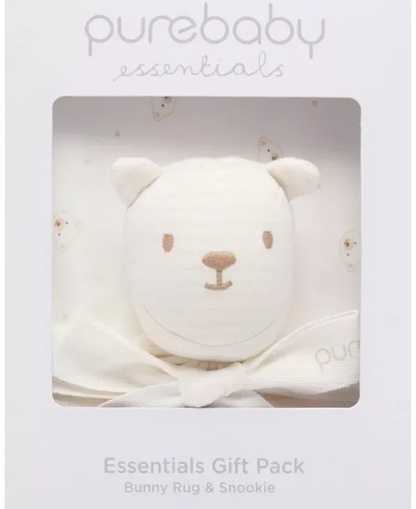 Детский комплект для сна с пеленальным конвертом и игрушкой Purebaby, Vanilla Bear — фото 2