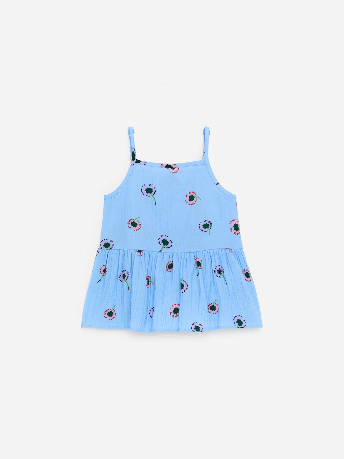 Топ из хлопчатобумажной муслиновой ткани Arket, Hellblau/Blumen