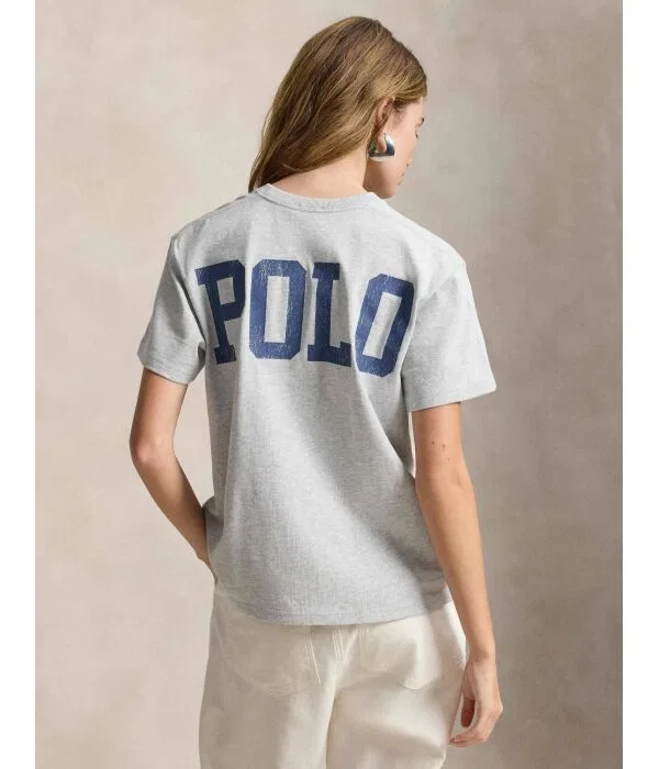 Женская футболка Relaxed Fit Polo Ralph Lauren, серый — фото 3