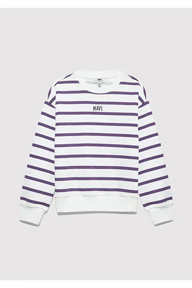 Детские свитшот для девочек с принтом Mavi, Striped — фото 2