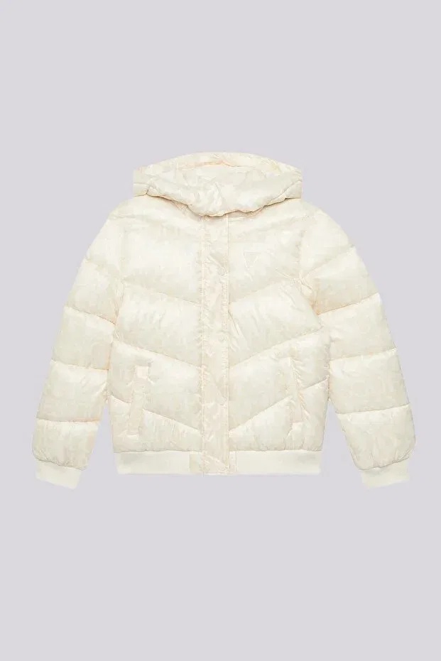 Детское пальто для девочек с принтом Guess, Beige