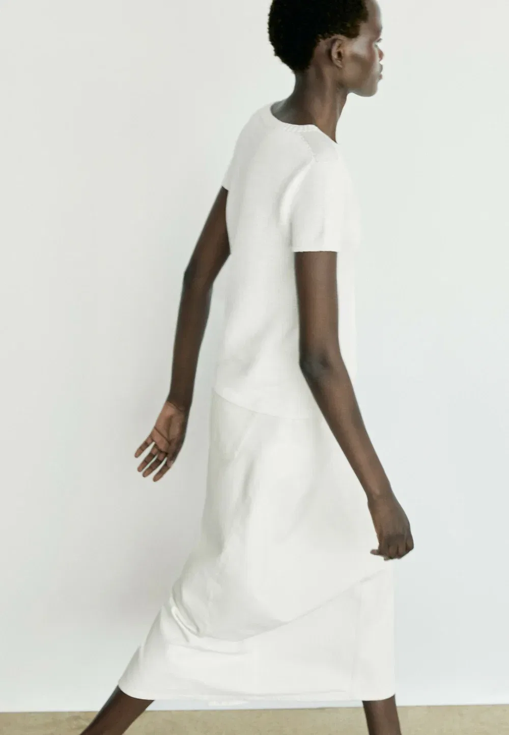 Вязаный кардиган из смеси хлопка и шелка Massimo Dutti, White — фото 3