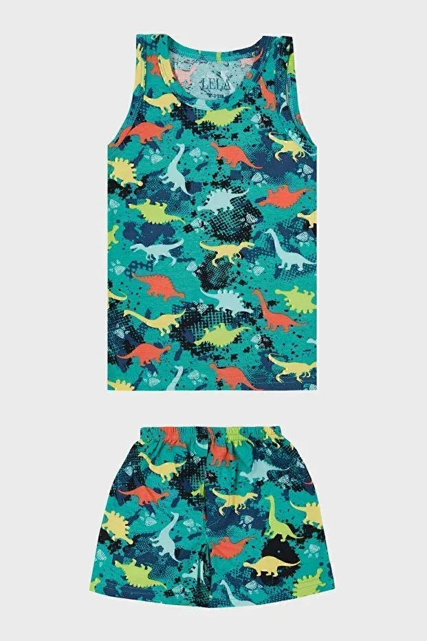 Детский комплект боксеров для мальчиков Stretch Cotton Crew Neck Athlete Boxer 2-Piece Underwear Set Lela, Green