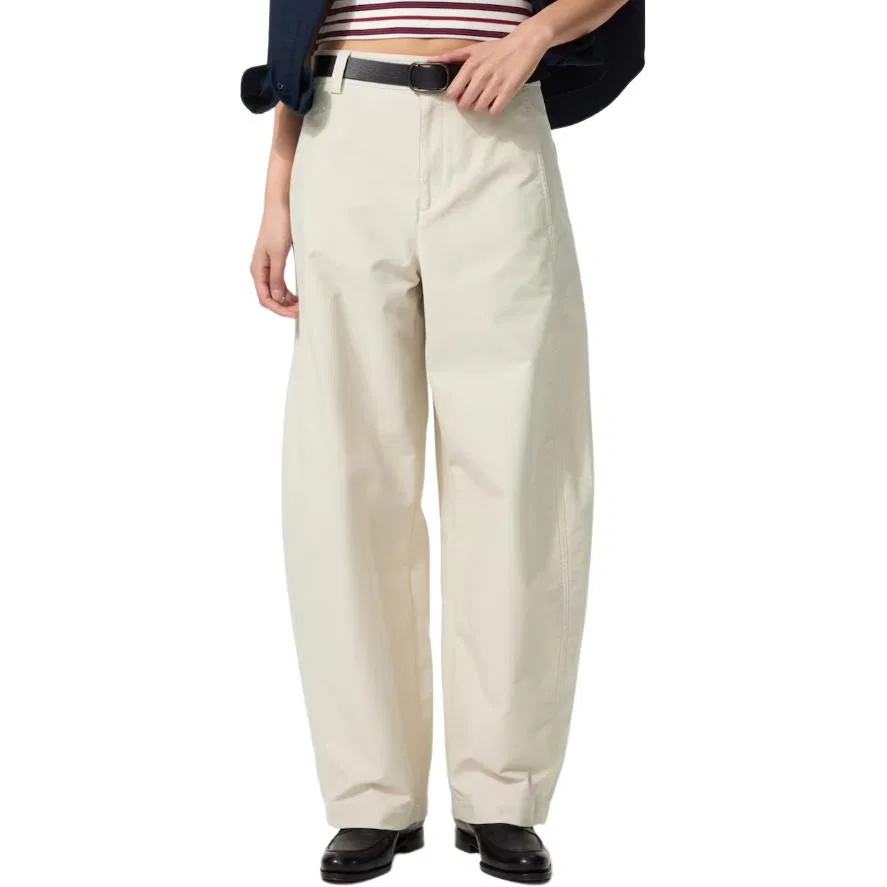 Женские брюки свободного кроя с широкими штанинами UNIQLO, Beige