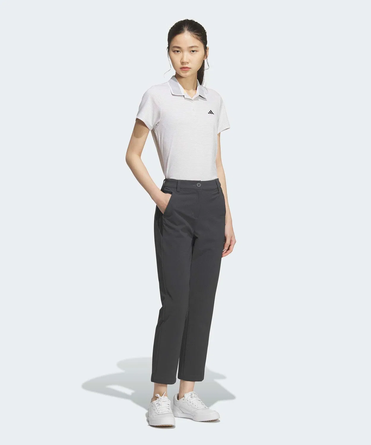 Женские брюки из сисакуера с принтом, модель Adidas Golf, Adidas, Black — фото 3