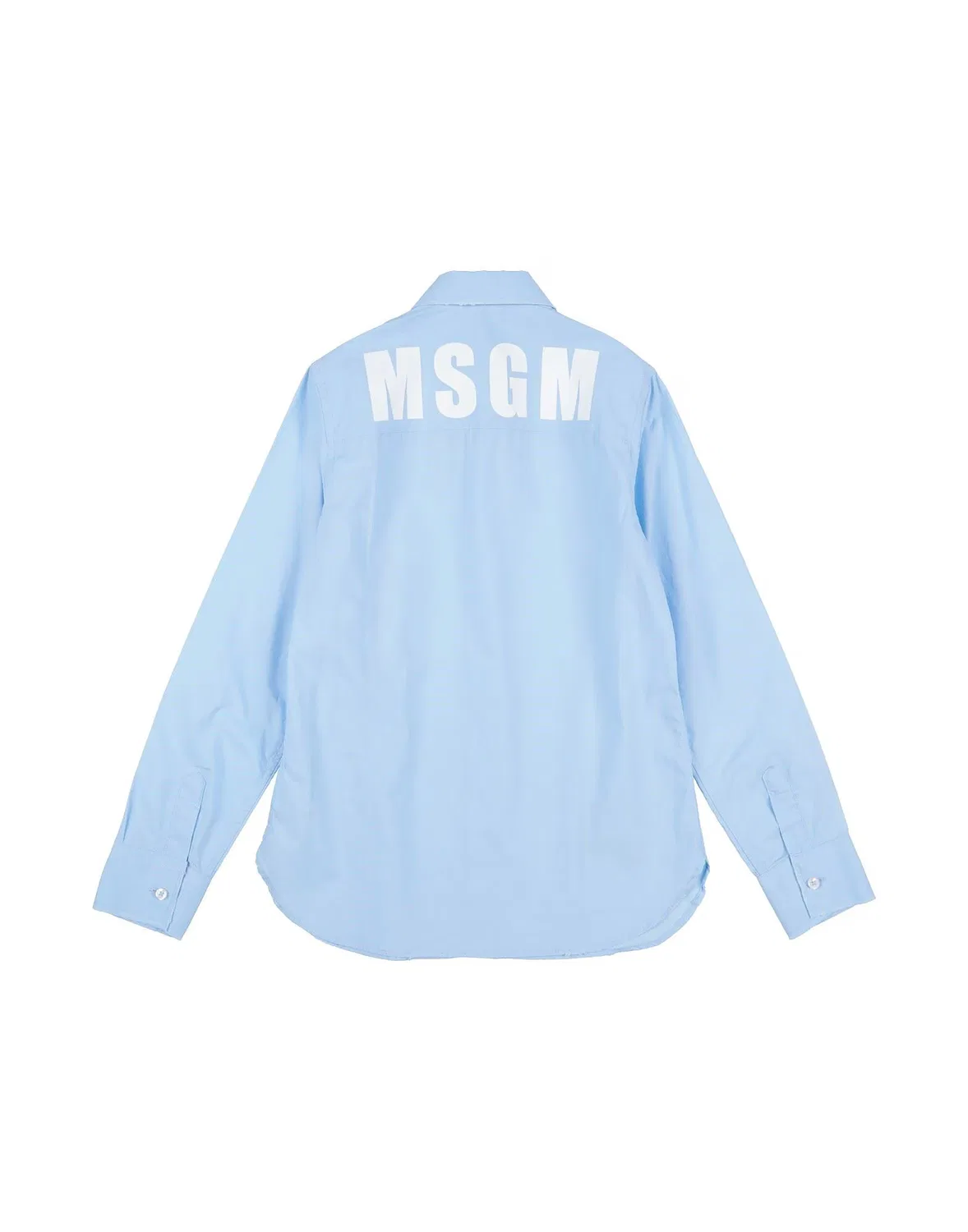 Детская рубашка из поплина с длинным рукавом Msgm, светло-голубой — фото 2