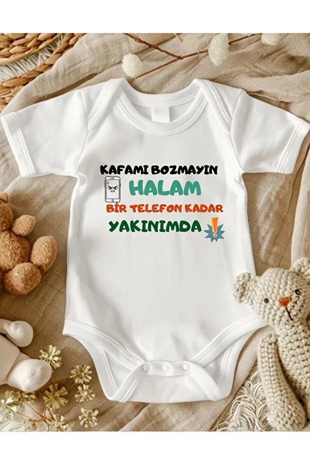 Детское боди для новорожденных с принтом Hala written Lupi, Ecru Earth