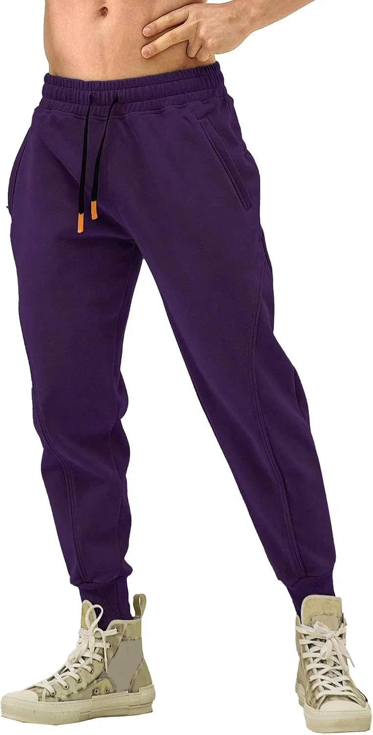 Мужские спортивные штаны с завязками, Slim Fit, фиолетовый
