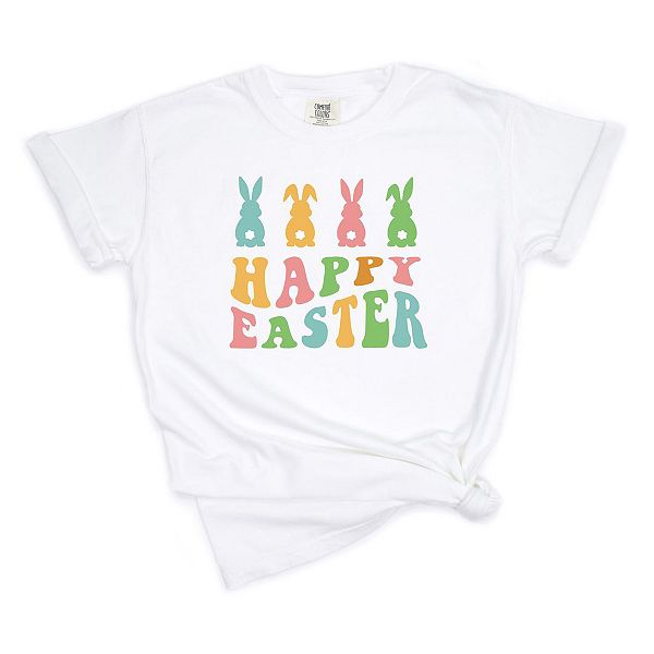 

Футболка Happy Easter с пастельными кроликами Simply Sage Market, White, Белый, Футболка Happy Easter с пастельными кроликами Simply Sage Market, White