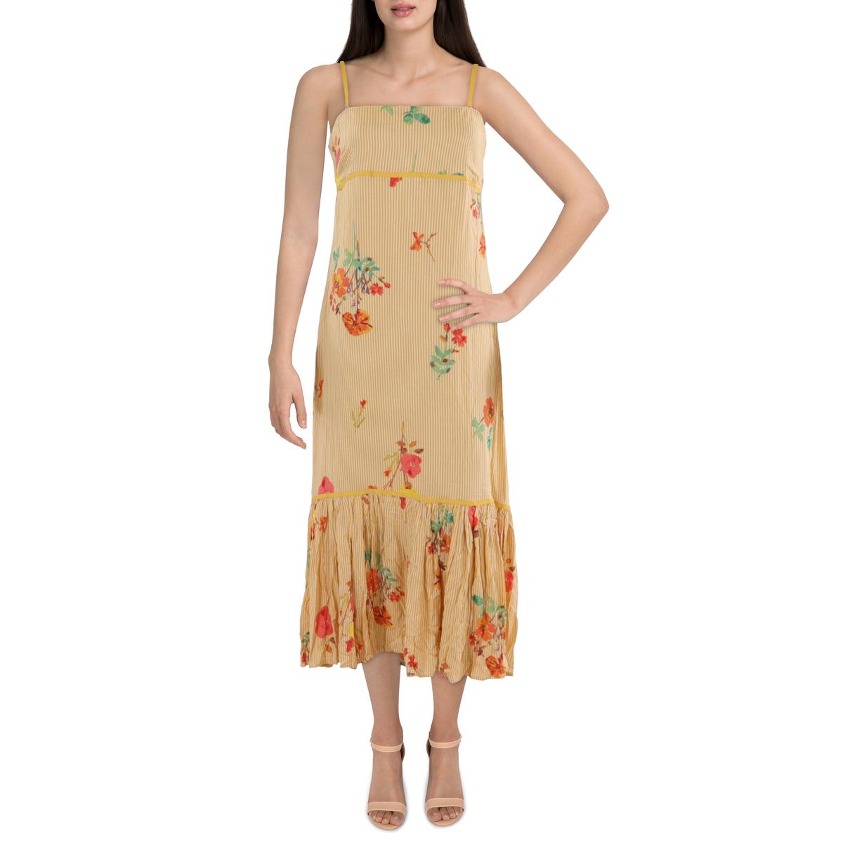 

Женское платье миди с баской и миди Free People, цвет sunshine combo