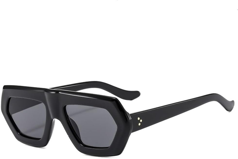 

Ретро-солнцезащитные очки неправильной формы 2027 года для женщин и мужчин, модная оправа, трендовые солнцезащитные очки с защитой от УФ-излучения UV400 MTZJH, Black Grey