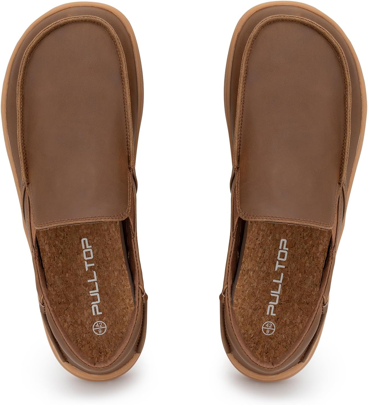 Мужские туфли Pulltop Barefoot с широкой носовой частью - минималистичные туфли-босоножки, кроссовки без каблука, слайпы для ходьбы, противоскользящие, коричневый — фото 2