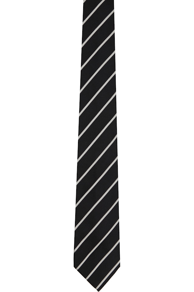 

Галстук полкового образца с чередующимся плетением Tom Ford, черный