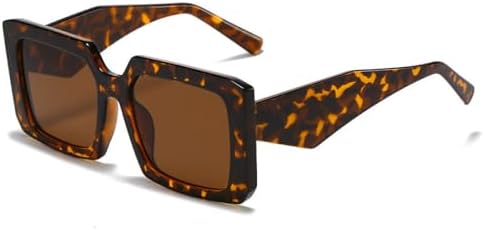 

Модные квадратные солнцезащитные очки большого размера с градиентным серым покрытием, стильные и оригинальные, для женщин, защита от ультрафиолета UV400 MTZJH, Leopard Tea