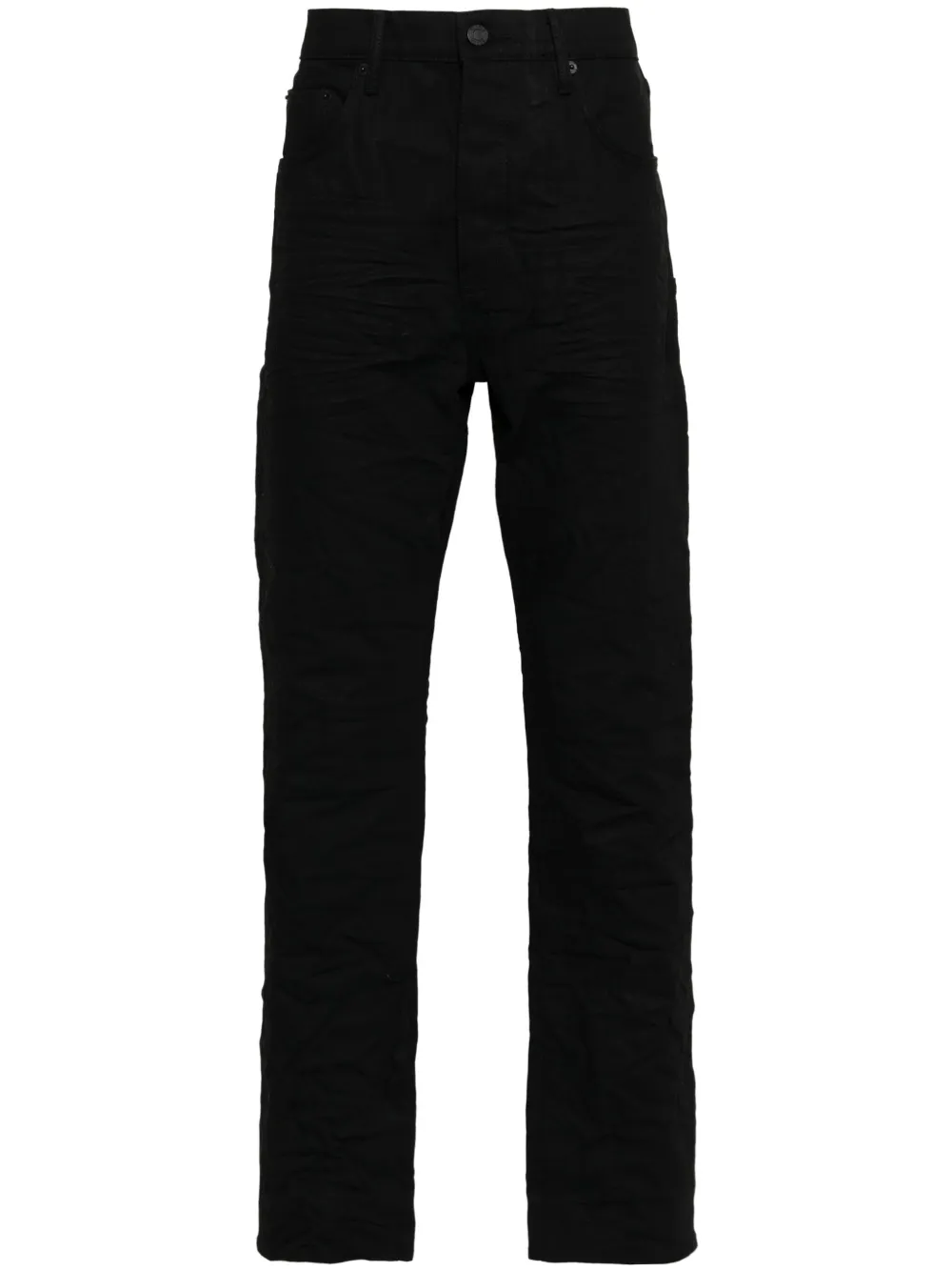 

Прямые джинсы P005 средней посадки Purple Brand, черный