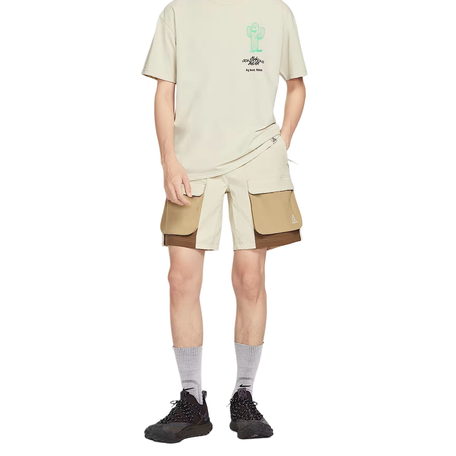 Шорты карго мужские SS25 ACG 'Smith Summit' Nike, светлый хаки/коричневый/белый — фото 2