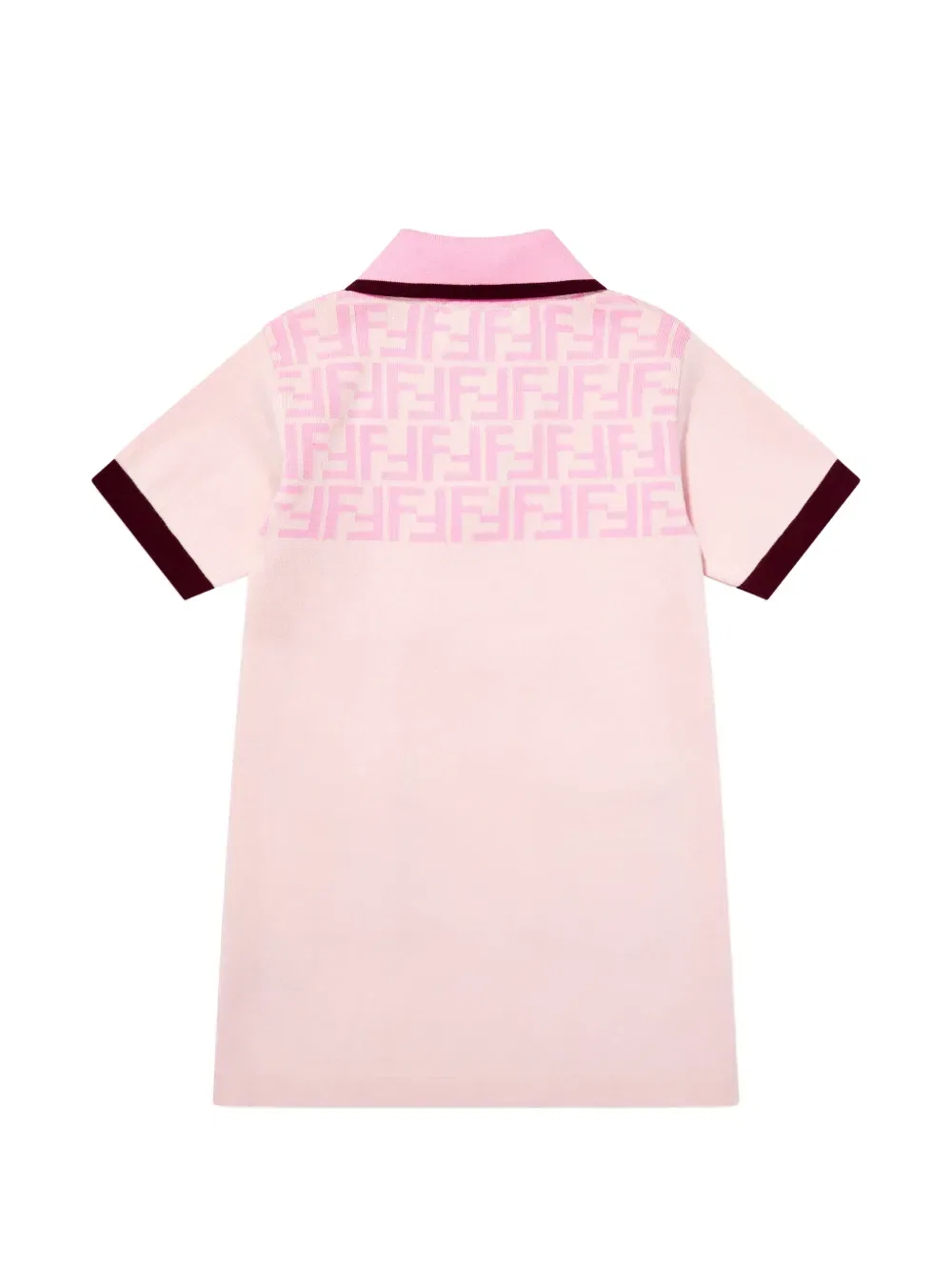 Платье с короткими рукавами и принтом логотипа Fendi Kids, розовый — фото 2