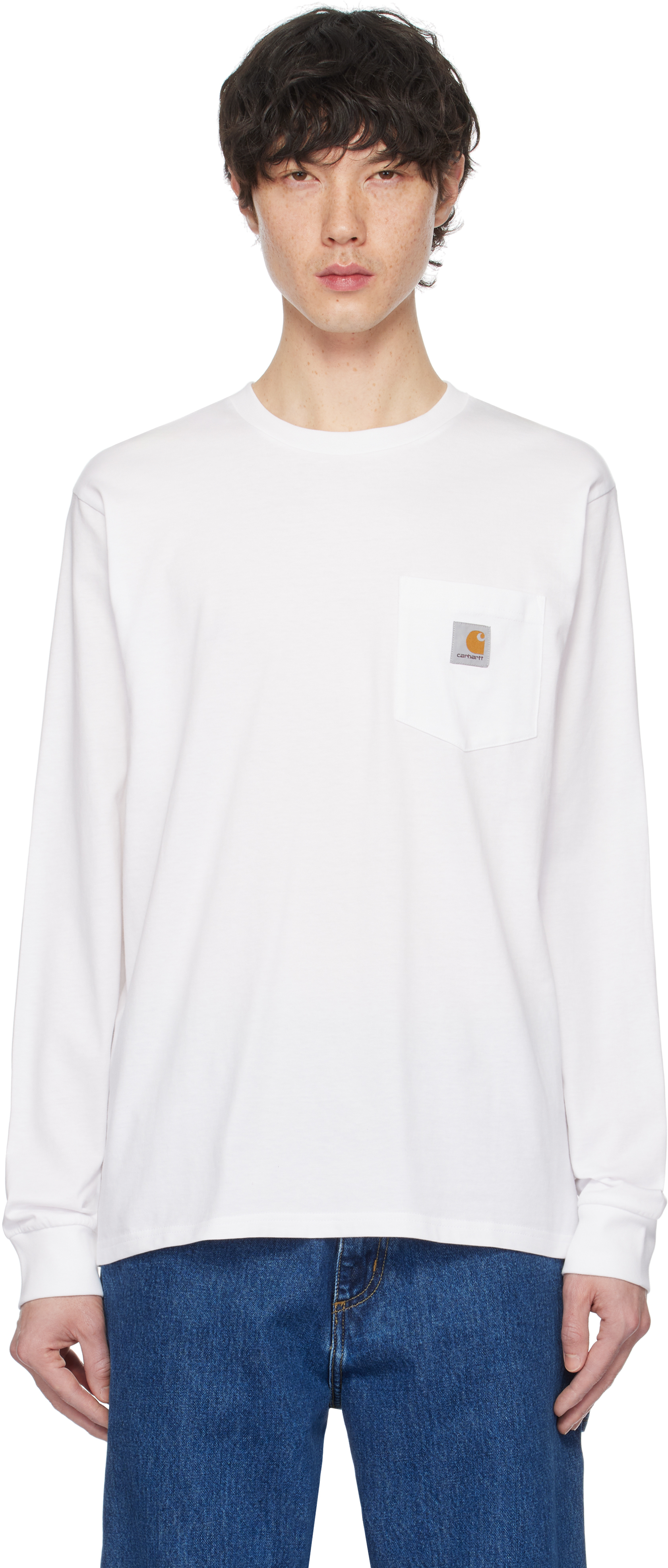 

Футболка с длинным рукавом и карманом Carhartt Work In Progress, белый