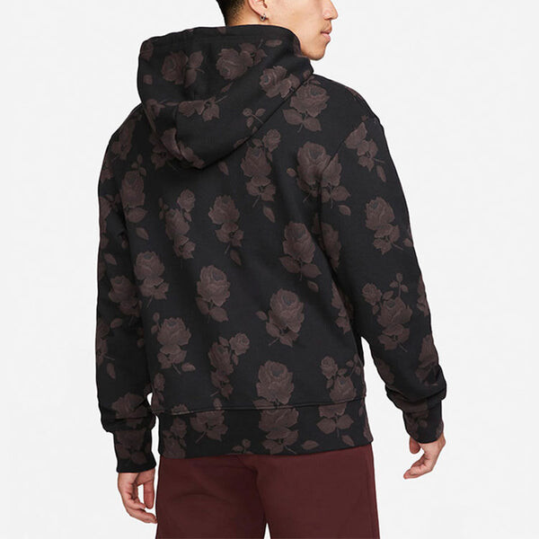 Толстовка Air Jordan x A Ma Manire SS22 Flowers Printing Full Print Long Sleeves Autumn Asia Edition Hoodies 'Black', черный — фото 4