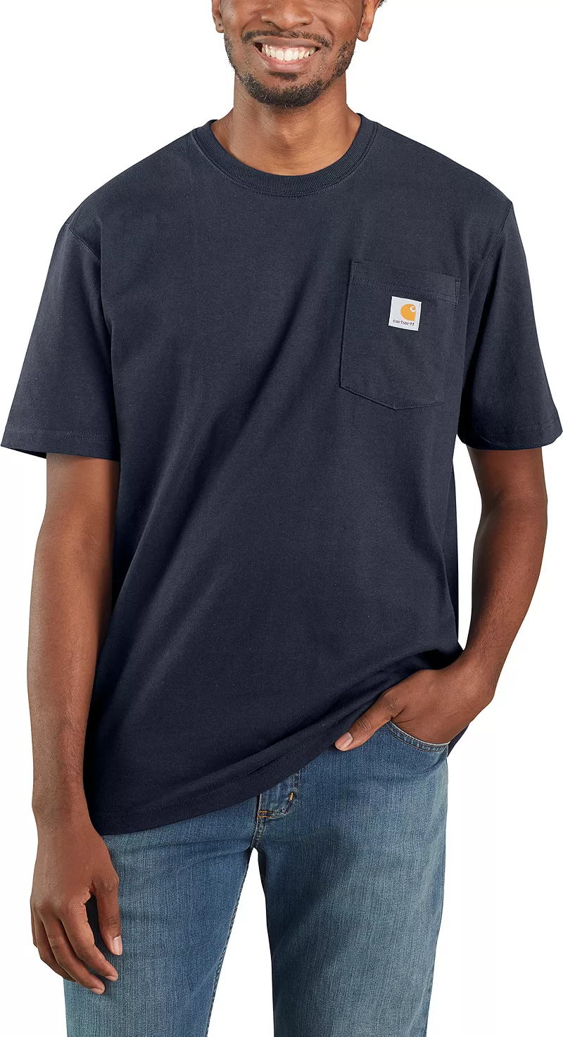 

Мужская футболка с карманом Carhartt K87, темно-синий