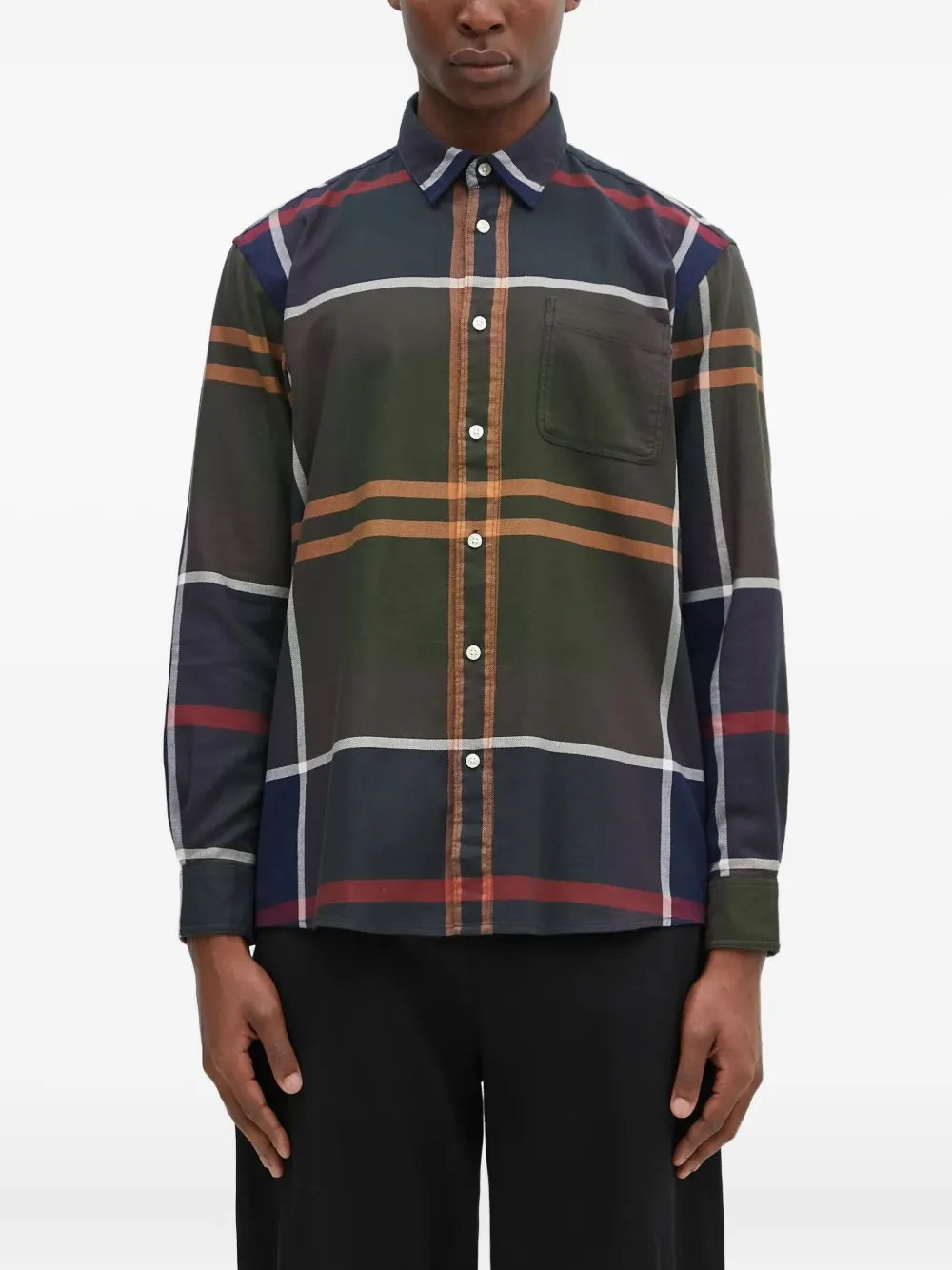 

Рубашка в клетку с длинными рукавами Barbour, зеленый