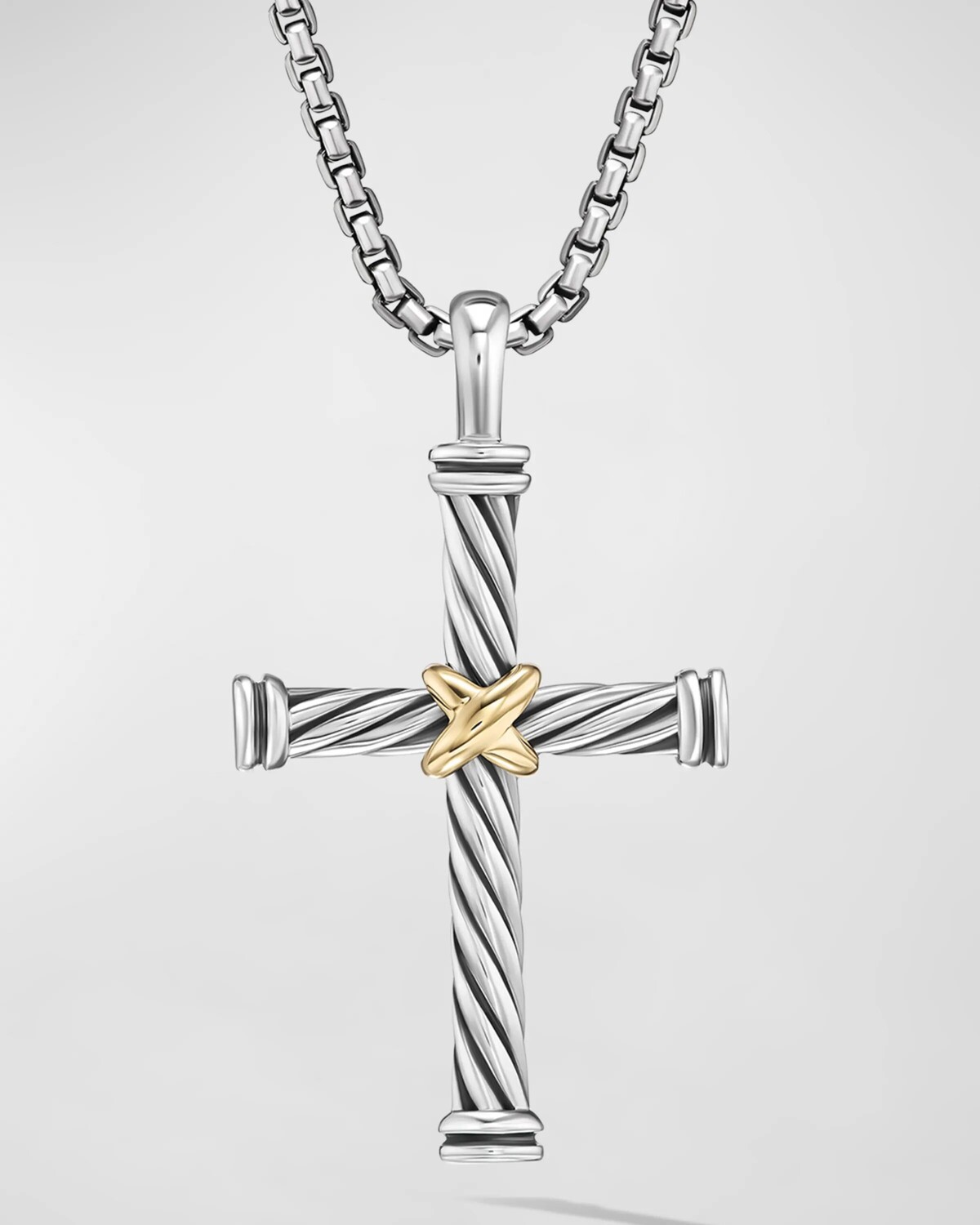 

Мужской кулон-крестик из серебра с золотом 18 карат, 35 мм David Yurman, цвет S8