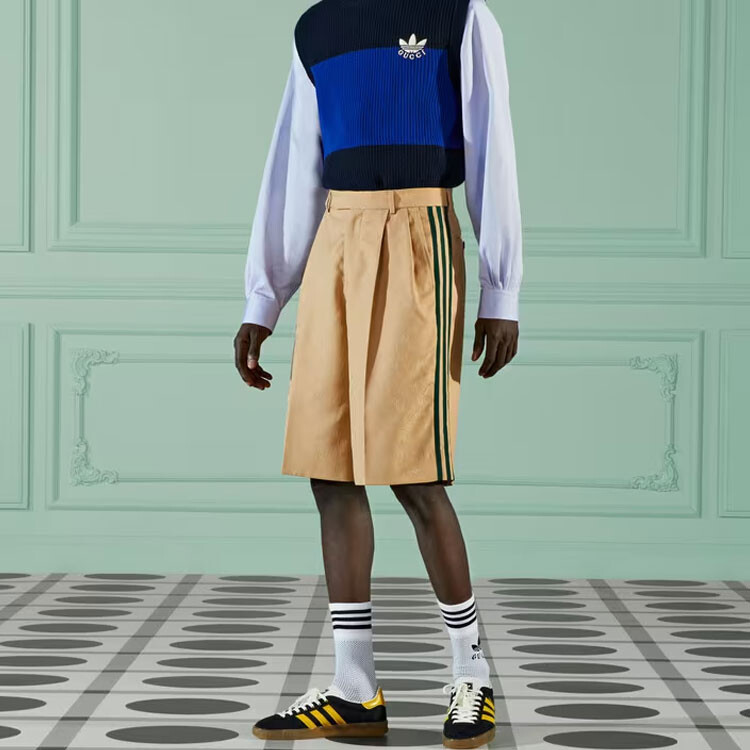 Шорты повседневные Adidas X Gucci мужские, хаки — фото 4